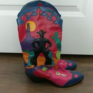 🤠 Vintage Multicolored Cowboy Boots 🤠